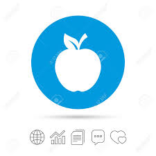 Apple Sign Icon Fruit With Leaf Symbol Copy Files Chat Speech