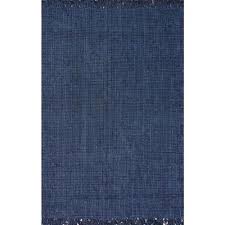 Navy and white bedroom rug. Nuloom Natura Chunky Loop Jute Navy Blue 5 Ft X 8 Ft Area Rug Nccl01d 508 The Home Depot