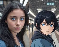 Imagen de anime character designed by AI, indistinguishable from human work