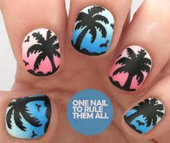 Maybe you would like to learn more about one of these? Tutorial Tuesday Palm Trees Barry M Matte Topcoat Review Tropical Nail Art Tropical Nails Diy Nail Designs