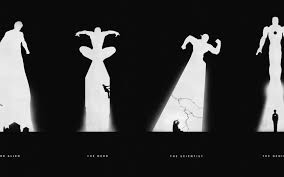 Best silhouette wallpaper, desktop background for any computer, laptop, tablet and phone. Six Superhero Silhouette Posters Wallpaper Monochrome Black Dark Marvel Comics Wallpaper For You Hd Wallpaper For Desktop Mobile