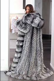 Bnwt New Full Floor Length Real Luxury Silver Fox Fur Leather Coat Hood Hooded Fur Fashion Fashion Fox Fur Coat