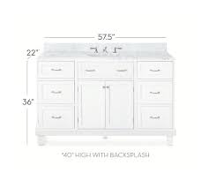 57 inch bathroom vanity top single sink. Custom Classic 57 5 Single Sink Vanity With Drawers Pottery Barn