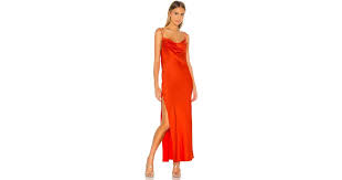 Get the latest fashion news, advice, beauty coverage, celebrity style, suggestions from the fashion and beauty experts at michaelcostellocouture.com! Michael Costello Satin X Revolve Braxton Dress In Red Orange Orange Lyst