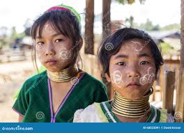 Long-Neck Children, Myanmar Editorial Photo