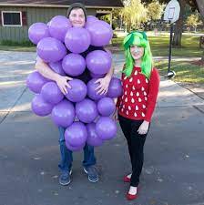 Diy Strawberry Costume Diy Grape Costume Couples Costume Easy Fruity Costume Strawberry Costume Diy Strawberry Costume Grapes Costume