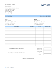 free blank invoice templates in pdf word excel