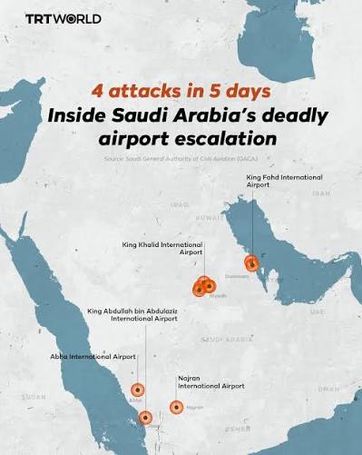 Saudi Arabia is facing its deadliest string of infrastructure attacks in over a decade after a series of Houthi militia strikes targeted King Khalid International Airport (RUH) in Riyadh. The fourth