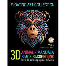 mandalas animaux mandala 3d black background livre de coloriage pour adulte anti stress adultes 50 a colorier series 4 paperback walmart com sonique