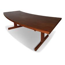 30 wide x 30 deep x 16.5 inches high. Mid Century Danish Teak Coffee Table With Curved Desk 1950s 91802