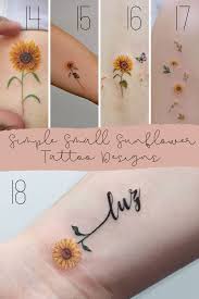 Flower temporary tattoo sunflower ultra thin realistic large waterproof fake tattoos. 29 Small Sunflower Tattoo Ideas Designs Tattooglee