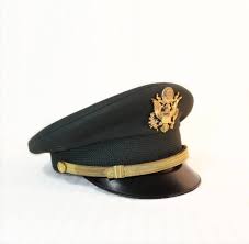 Vintage Army Officers Cap Military Dress Cap Army Green Etsy Military Dresses Cap Dress Army Green