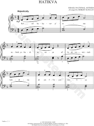 All original compositions and piano arrangements was created by french pianist, professor, and composer galya www.galya.fr specially for our site. Israeli National Anthem Hatikva Sheet Music Easy Piano In D Minor Download Print Sku Mn0016172