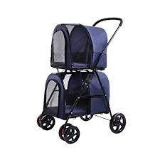 Double Layer Pet Stroller Detachable Double Dog Stroller Easy One Click Folding Two Way Import And Export Wmdd Dog Stroller Pet Stroller Pet Strollers