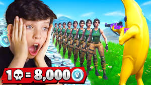 Whatever you build in fortnite, i'll buy! 1 Elimination 8 000 Free Vbucks With My Little Brother Fortnite Battle Royale Youtube