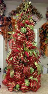 Deco Mesh Tree Mesh Christmas Tree Christmas Tree Garland Ribbon On Christmas Tree