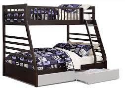 Powell d1046y16 bunk bed, twin/full, espresso. Starship Twin Over Full Bunk Bed Grey Espresso Leon S