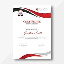 Vertical Red And Black Waves Certificate Certificate Design Template Certificate Design Black Waves