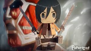 Levi ackerman cardboard cutout template. Attack On Titan Mikasa Ackerman Papercraft Paperized Crafts In 2021 Attack On Titan Paper Crafts Titans