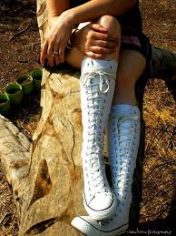 Knee High Converse All Stars Knee High Converse Converse Boots Kawaii Shoes