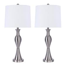 360 lighting modern table lamps set of 2 with usb charging ports brushed nickel white square shade for living room bedroom bedside 360 lighting 4.5 out of 5 stars with 4 reviews Shop For 30 Brushed Nickel Table Lamp W White Linen Drum Shade Get Free Delivery On Everything At Overstock Your Online Lamps Lamp Shades Store Get 5 In Rewards With Club O 29153369