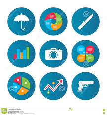 Gun Weapon Knife Umbrella And Photo Camera Stock Vector