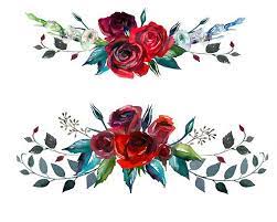 Burgundy Red Scarlett Roses Png Wedding Flowers Invitation Clipart Watercolor Digital Instant Download Images Pictures Art Commercial Use In 2021 Watercolor Flowers Tutorial Flower Clipart Floral Painting