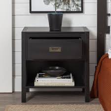 The modern coal harbor 3 drawer tall nightstand is perfect for bedrooms short on space and big on style. Annabelle One Drawer Open Storage Black Nightstand By Chateau Lyon On Walmart Accuweather Shop