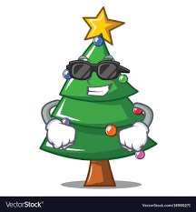 Cool Christmas Trees Super Cool Christmas Tree Character Cartoon Vector Image