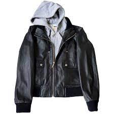 Pre Owned Michael Michael Kors Leather Blouson 795 Brl Liked On Polyvore Featuring Outerwear Jackets Black Bomb Clothes Flight Jacket Brooklyn Nine Nine