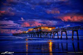 The crab shack on the pier is also nice. Sunglow Fishing Pier Sunset 2 3 Royal Stock Photo