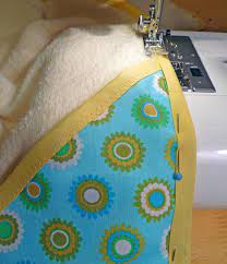 Pin the hood onto the bath towel. Hooded Baby Bath Towel Matching Bound Washcloth Sew4home