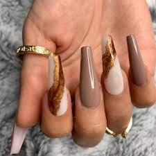 Brown Sugar Nailbae La Brown Acrylic Nails Fall Acrylic Nails Long Acrylic Nails
