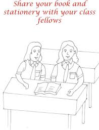 Children sharing coloring pages are a fun way for kids of all ages to develop creativity, focus, motor skills and color recognition. Book Sharing Coloring Printable Page For Kids