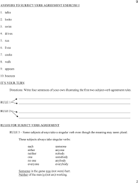Singular subjects need singular verbs, while plural subjects require plural verbs. Subject Verb Agreement Pdf Free Download