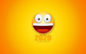 تحميل خلفيات 2020 الفن مضحك سنة جديدة سعيدة عام 2020 3d Smile