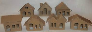 It's easy and fun.if you love this video. Mini Cardboard Putz Style Houses Set Of 7 Diy Houses Buy Online In Mongolia At Mongolia Desertcart Com Productid 47232202