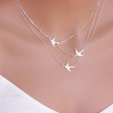 Flying Birds Necklace in Sterling Silver or 14k Gold Filled/plated Bird,  30th Birthday Gifts for Her, 30th Birthday Gift for Women, 3 Bird