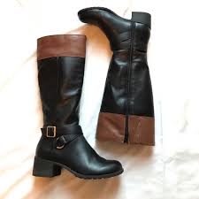 Black And Brown Riding Boots Style Co Shoes Style Co Boots Color Black Brown Size 5 5 Boots Black Brown Fashion Shoes