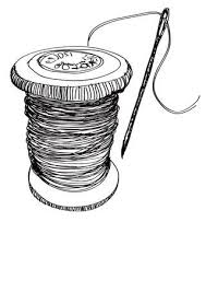 Create a small circle at the upper part of the needle. What Katie Did Next Needle Illustration Needle And Thread Drawing Thread And Needle Drawing