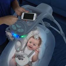 Newborn Baby Cradle Musical Swing And Rocker With Night Light N Smart Technology Baby Technology Baby Cradle Soothing Baby