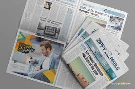 Present your branding design in a photorealistic look with this free half page flyer mockup. Free Psd Newspaper Mockup For Advertising Designs On Behance