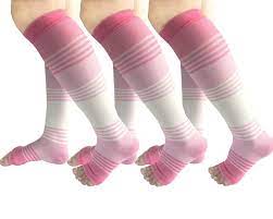 Amazon.com: Open Toe Compression Socks 3 Pairs 20-25mmHg Toeless Graduated  Compression Socks Sleeve : Clothing, Shoes & Jewelry