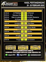 Hasil Pertandingan Sepak Bola 24 25 Februari 2020 Di 2020 Sepak Bola Februari Pelayan