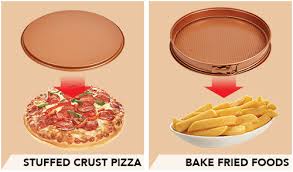 Copper Chef Non Stick Pizza And Crisper Pan For Extra Crispy Pizza Crust And Fried Food Copper Chef Perfect Pizza Crisper Copper Chef Baked Fries Fried Food