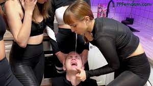 Many Rude Girls Spit In Slave's Mouth And Verbally Humiliate Him - Mouth Spitting  Femdom - Petite Princesses FemDom