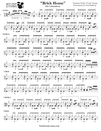 Beyond the drum key below, you'll need to know the each note duration, how to count rhythms and. Brick House The Commodores Drum Sheet Music Nick S Drum Lessons