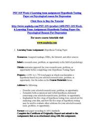 Research Paper Hypothesis Statement