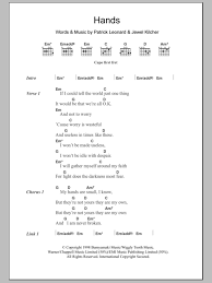 Sign up now or log in to get the full version for the best price online. Hands Sheet Music Jewel Guitar Chords Lyrics