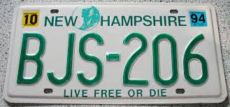 Enforce criminal sanctions against persons who cover the motto live free or die on passenger vehicle license plates because that motto is repugnant to their moral and religious beliefs. Original Us License Plate New Hampshire Gebraucht Us Shop